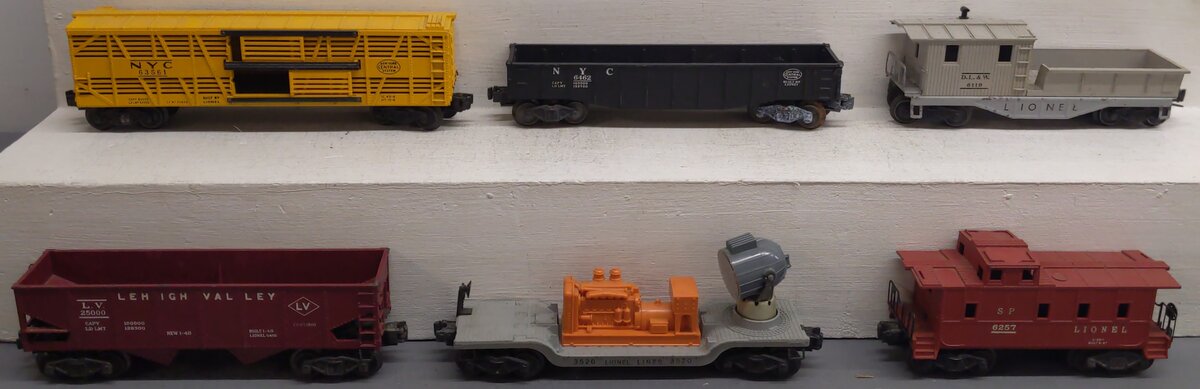 Lionel Vintage O Gauge Freight Cars #6356,3520,6119,25000,6257,6462 [6] VG