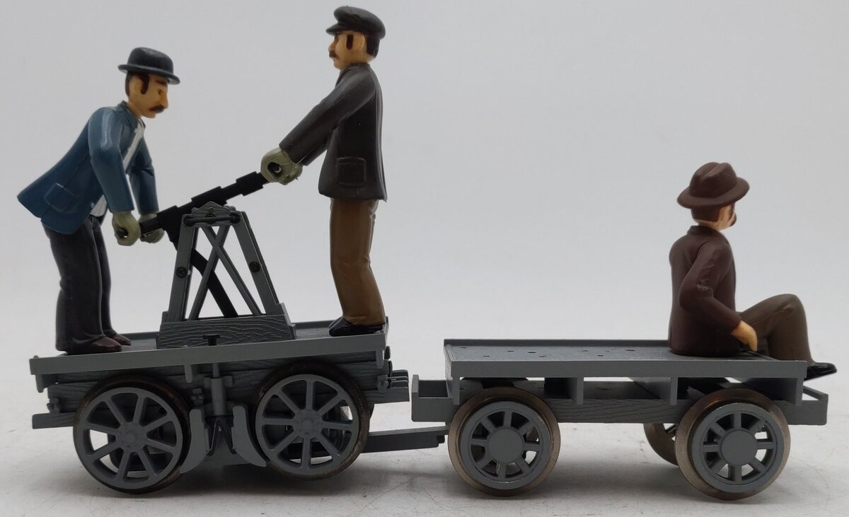 Bachmann 96201 G Motorized Handcar with Trailer VG
