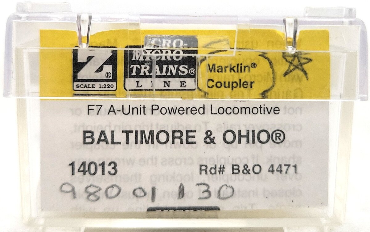Micro-Trains 98001130 Z Baltimore & Ohio F7A Powered Diesel Locomotive #4471