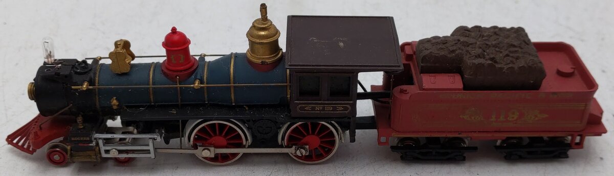 Bachmann 51001 HO Union Pacific 4-4-0 American Steam Locomotive & Tender #119 VG