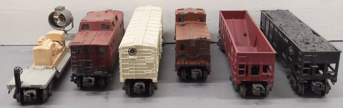 Lionel Vintage O Gauge Freight Cars: 6456, 6456, 6520, 6417, 3472, 6457 [6] VG