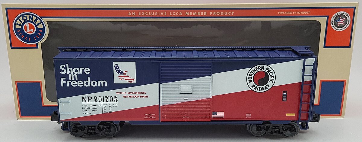 Lionel 71-7500-200 O Gauge LCCA NP Boxcar #201705 LN/Box