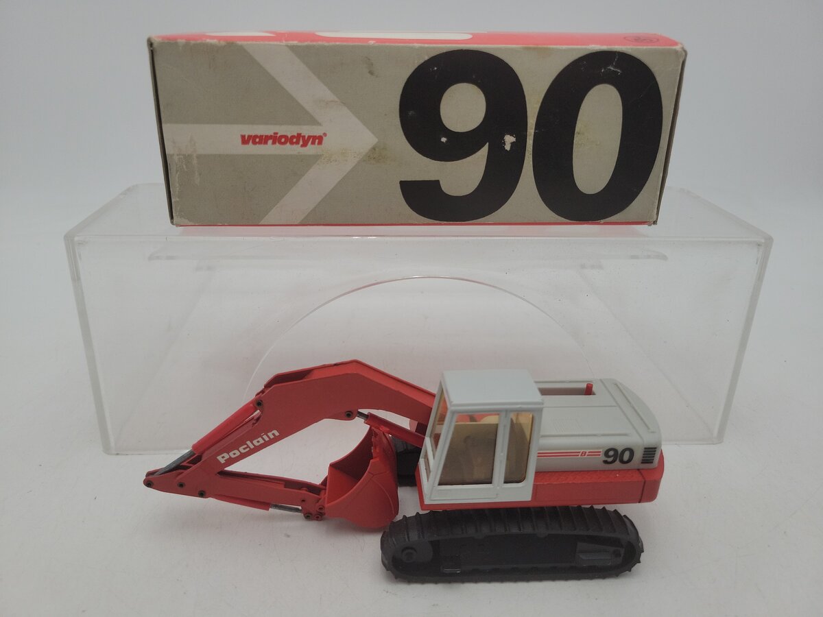 Conrad 2898 1:50 Scale Red / Gray Poclain 90 B Tracked Excavator Die Cast Model EX/Box