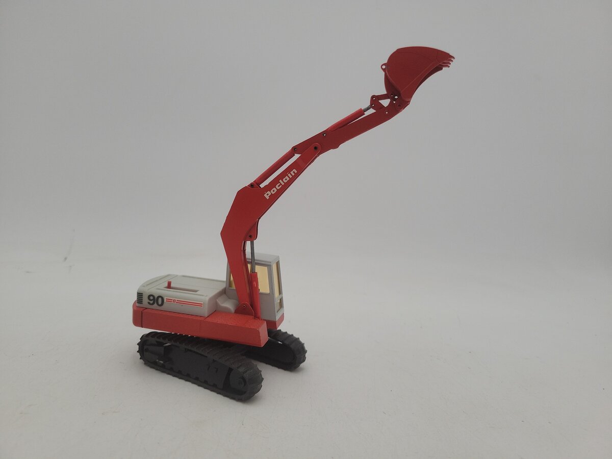 Conrad 2898 1:50 Scale Red / Gray Poclain 90 B Tracked Excavator Die Cast Model EX/Box