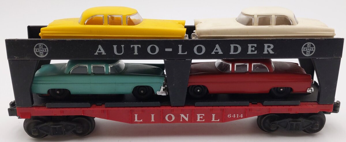 Lionel 6414 Vintage O Gauge Postwar Evans Autoloader with 4 Automobiles VG