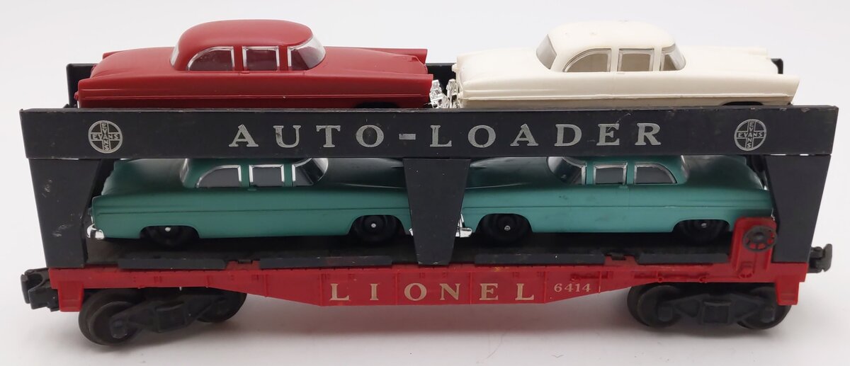Lionel 6414 Vintage O Gauge Postwar Evans Autoloader with 4 Automobiles VG