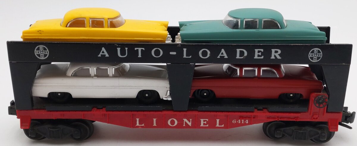 Lionel 6414 Vintage O Gauge Postwar Evans Autoloader with 4 Automobiles VG