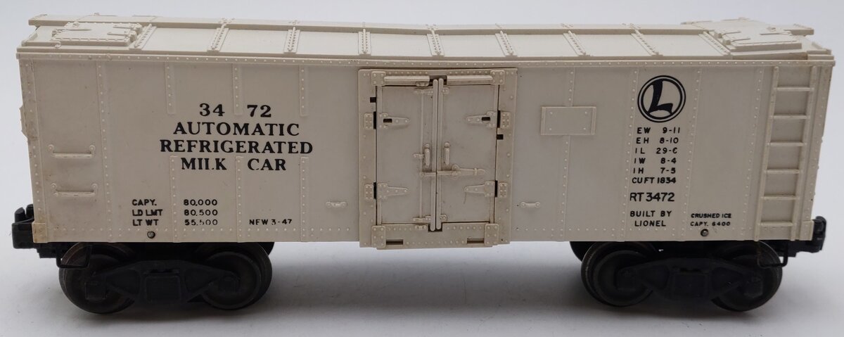 Lionel 3472 O Vintage Operating Milk Car with Platform/Box