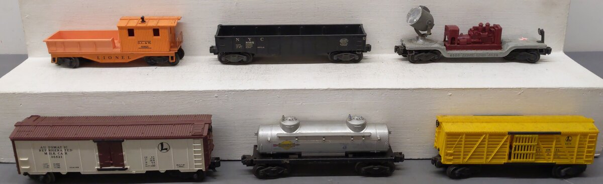 Lionel Vintage O Gauge Freight Cars: 6520, 6462, 6119-25, 3662, 6465, 6656 [6] VG