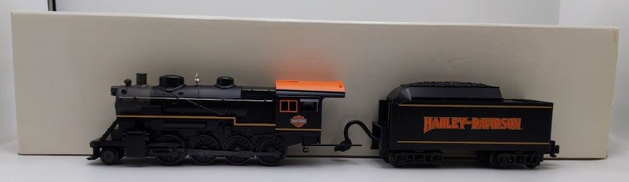MTH 30-4181-1E O Gauge Harley-Davidson 2-8-0 Steam Engine & Tender with PS2 EX/Box