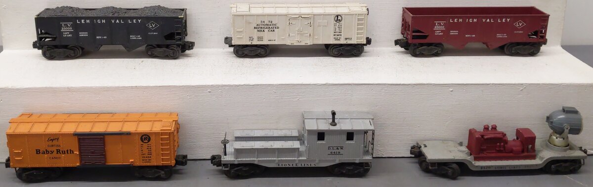 Lionel Vintage O Gauge Freight Cars #X2454,3472,3520,2456,6419,25000 [6] VG