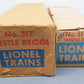 Lionel Vintage O Gauge 317 Trestle Bridge & 110 Trestle Set [2] VG/Box