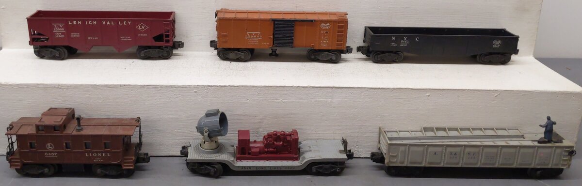 Lionel Vintage O Gauge Freight Cars #3520,356225,25000,6462,X3464,6457 [6] VG