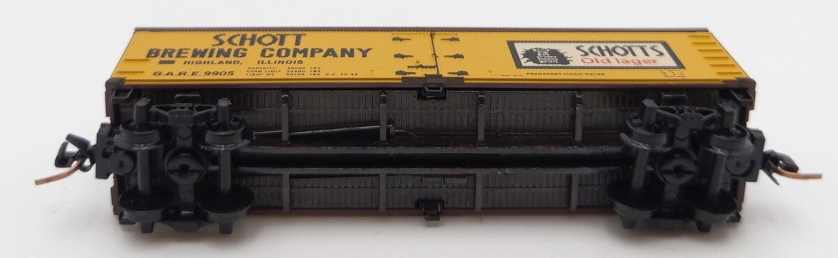 Micro Fasteners 51800250 N Scale Schotts Brewing Co 40' Wood Reefer #9905 LN/Box