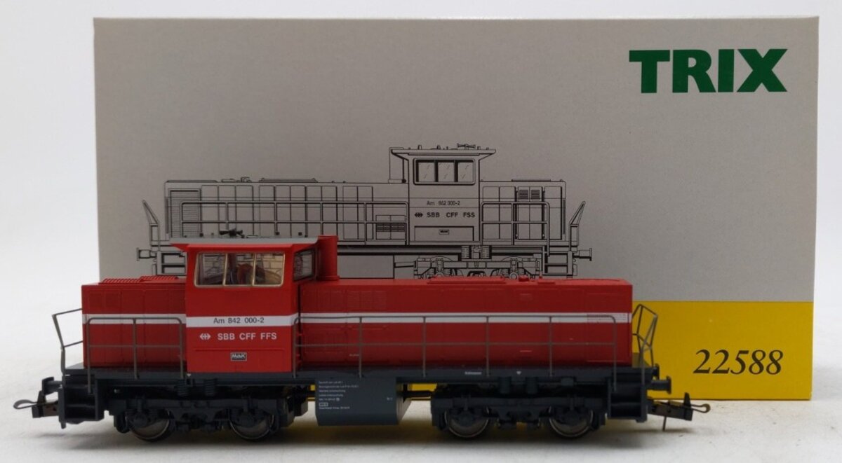 Trix 22588 HO Scale Swiss Federal Railways Am Diesel Locomotive #842 000-2 LN/Box