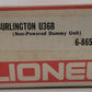 Lionel 6-8651 O Burlington Northern U36B Dummy Diesel Locomotive EX/Box