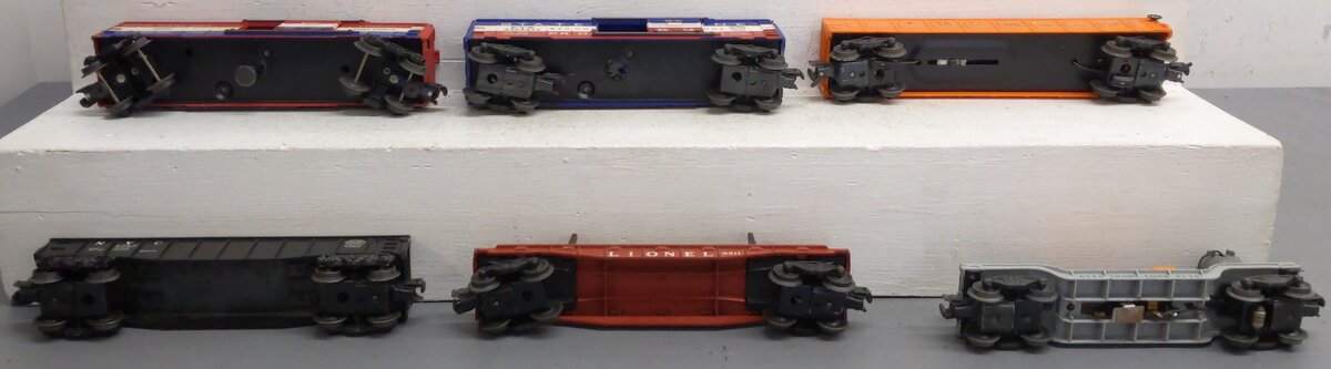 Lionel Vintage O Freight Cars: 3428, 3494-275, 3562-75, 6002, 6511, 6520 [6] VG