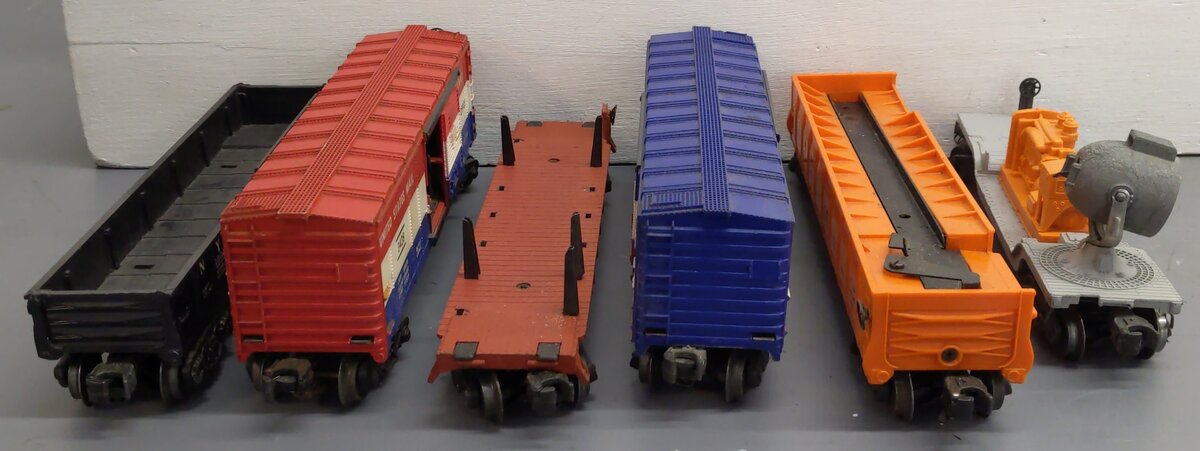 Lionel Vintage O Freight Cars: 3428, 3494-275, 3562-75, 6002, 6511, 6520 [6] VG