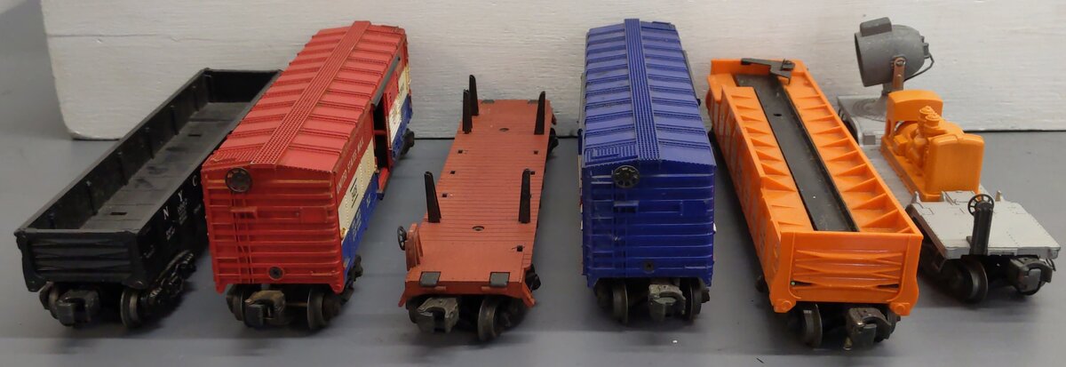 Lionel Vintage O Freight Cars: 3428, 3494-275, 3562-75, 6002, 6511, 6520 [6] VG