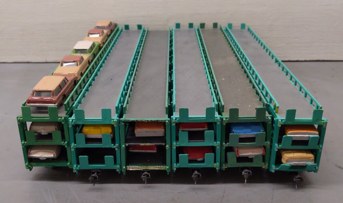 Bachmann HO Scale NYC/ETTX Tri Level Auto Carriers [6] VG
