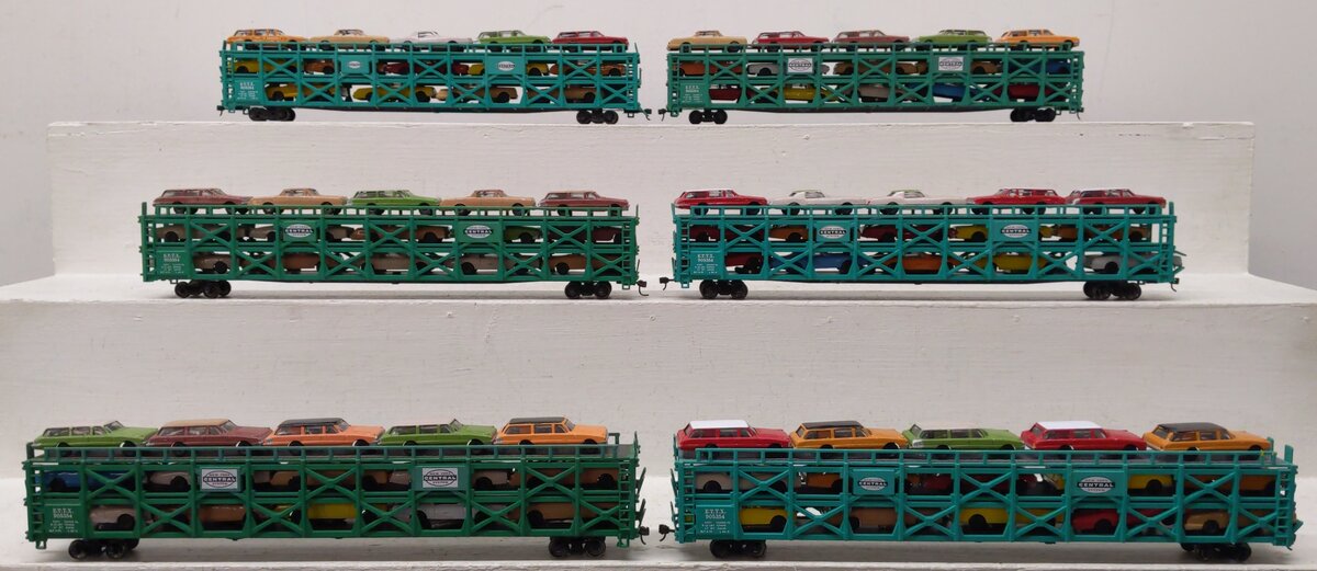 Bachmann HO Scale NYC/ETTX Tri Level Auto Carriers [6] VG