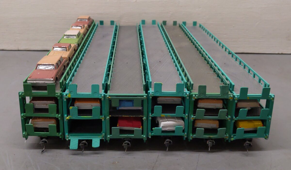 Bachmann HO Scale NYC/ETTX Tri Level Auto Carriers [6] VG