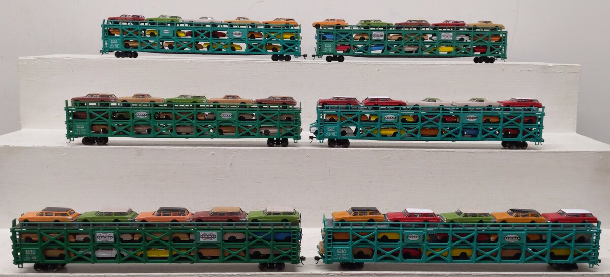 Bachmann HO Scale NYC/ETTX Tri Level Auto Carriers [6] VG