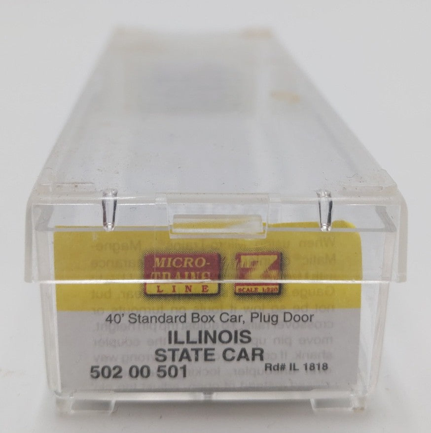 MicroTrains 50200501 Z Scale Illinois 40' Standard Plug Door Boxcar #1818 LN/Box
