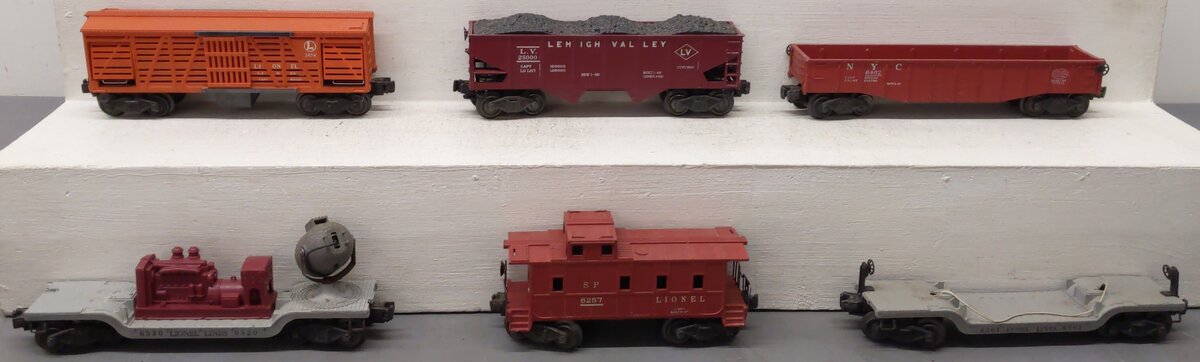 Lionel Vintage O Gauge Freight Cars #6520,6462,6257,6561,3656,25000 [6] VG