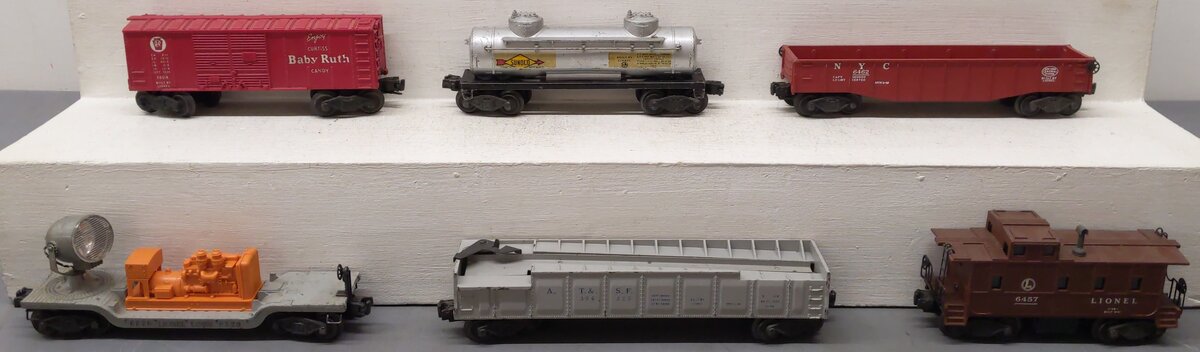 Lionel Vintage O Gauge Freight Cars #6520,356225,2465,X6014,6462,6457 [6] VG
