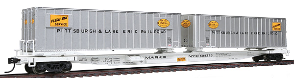 Walthers 932-40853 HO P&L.E Flexi-Van Flat Car With Trailer #504225 LN