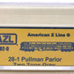 American Z-Line 71402-0 Z Scale 28-1 Pullman Parlor Car LN/Box