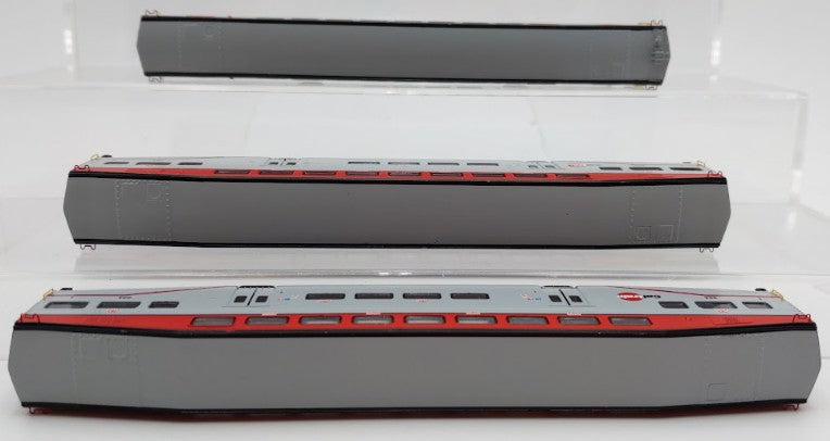 Athearn 10168 N Scale Caltrain Bombardier Control Coach Car 3 Pack EX/Box