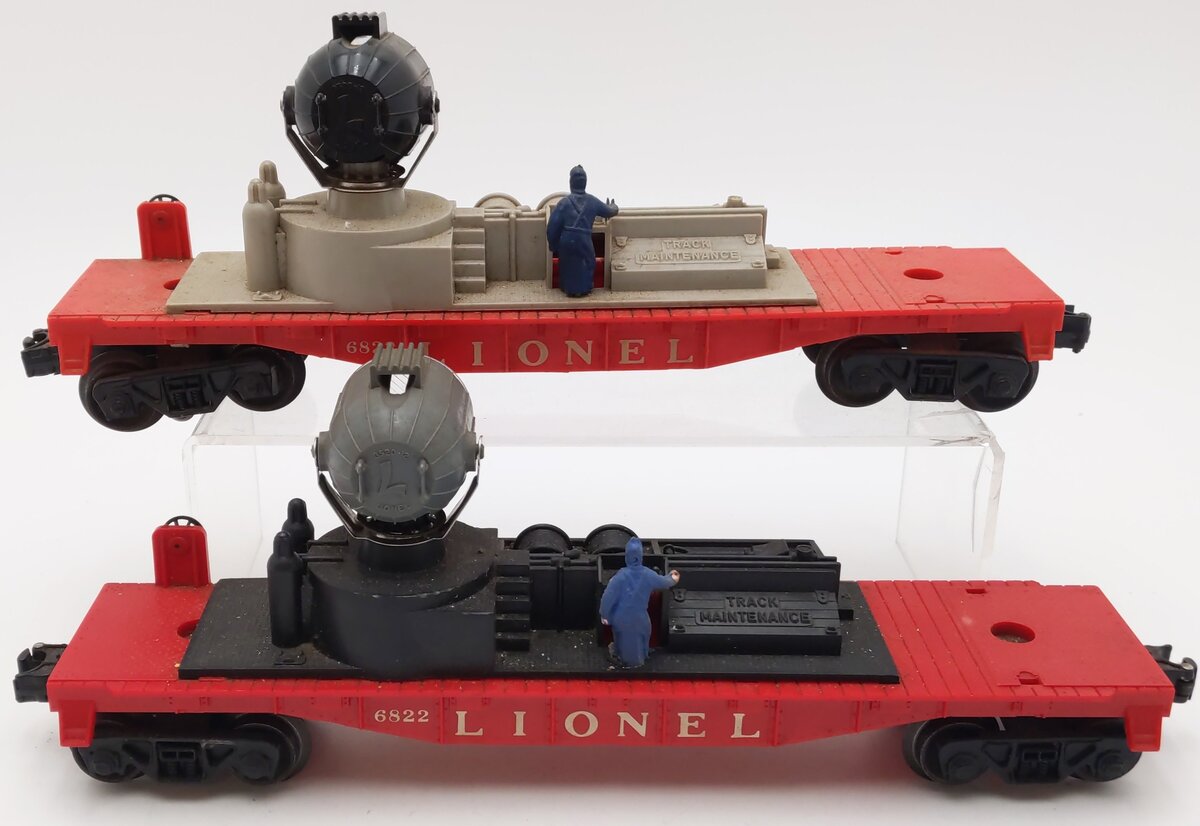 Lionel 6822 Vintage O Night Crew Searchlight Cars [2] VG