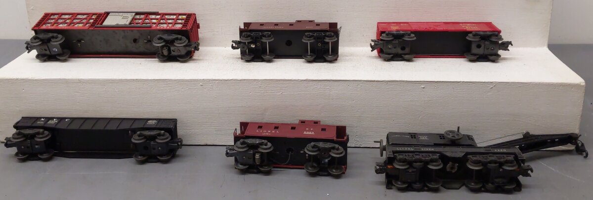Lionel Vintage O Gauge Freight Cars: 6357, 6434, 6017, 6462, 2460, 638-2361 [6] VG