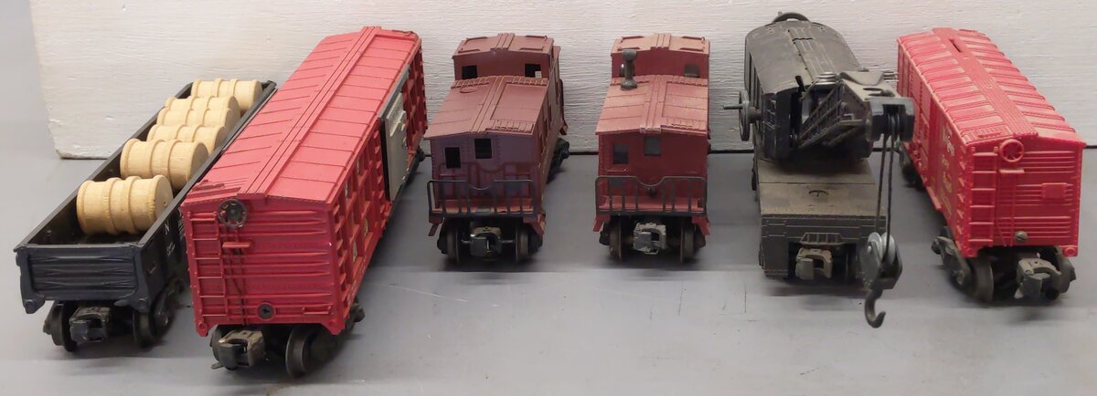 Lionel Vintage O Gauge Freight Cars: 6357, 6434, 6017, 6462, 2460, 638-2361 [6] VG