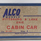 Alco Models X-121 HO Scale BRASS Pittsburgh & Lake Erie Cabin Car VG/Box