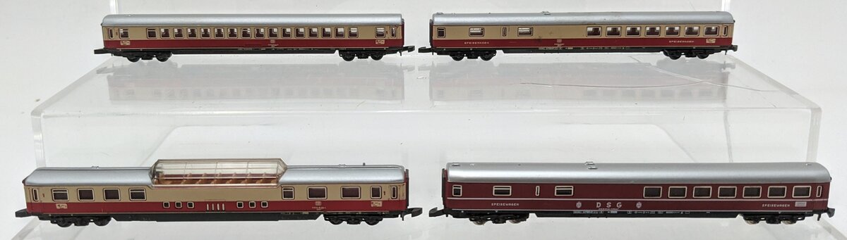 Marklin Z Scale Assorted Passenger Cars [4]: 8726, 8728, 8725, & 8713 EX