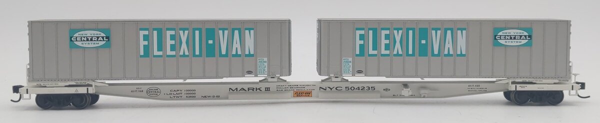 Walthers 932-40852 NYC Flexi-Van Car with Trailers #504235 EX