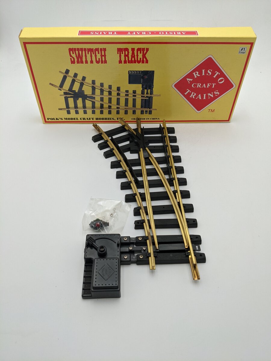 Aristo-Craft 11210 G Euro Brass Left Hand Manual Switch Turnout EX/Box