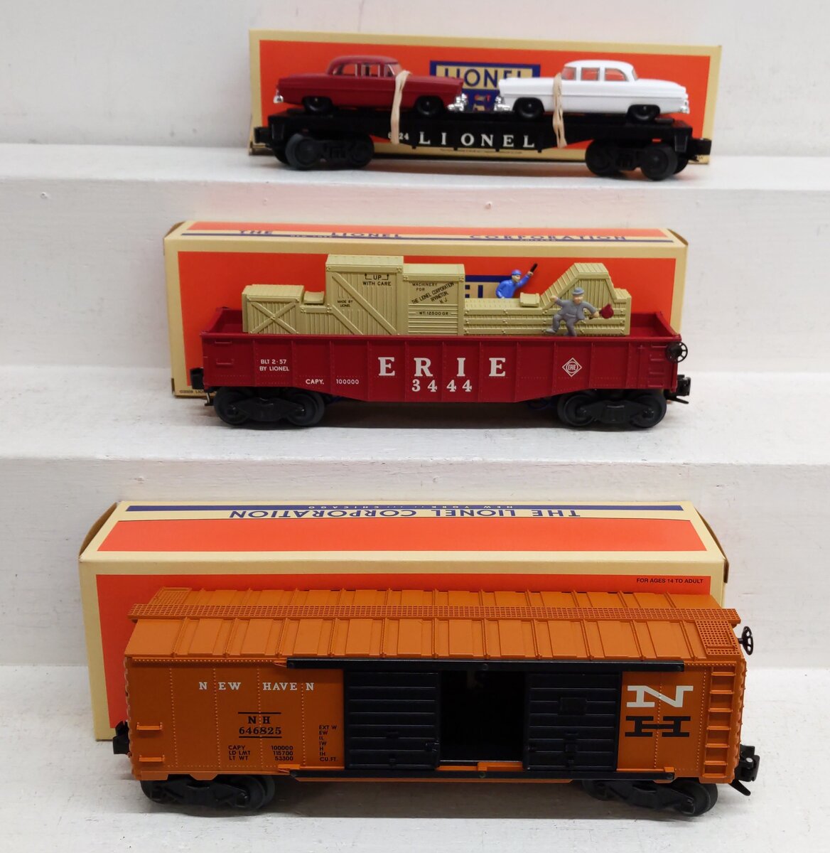 Lionel 6-38324 O Gauge New Haven Freight Cars Only [3] EX/Box