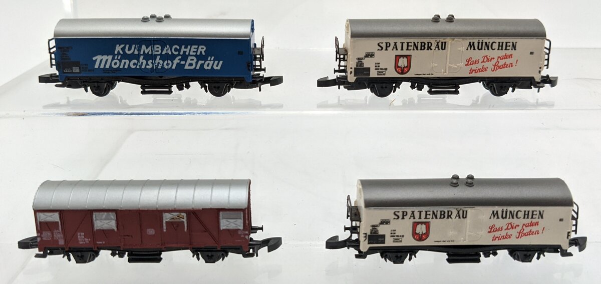 Marklin Z Scale Assorted Freight Cars [4]: (2) 8602, 8603, & 8605 VG