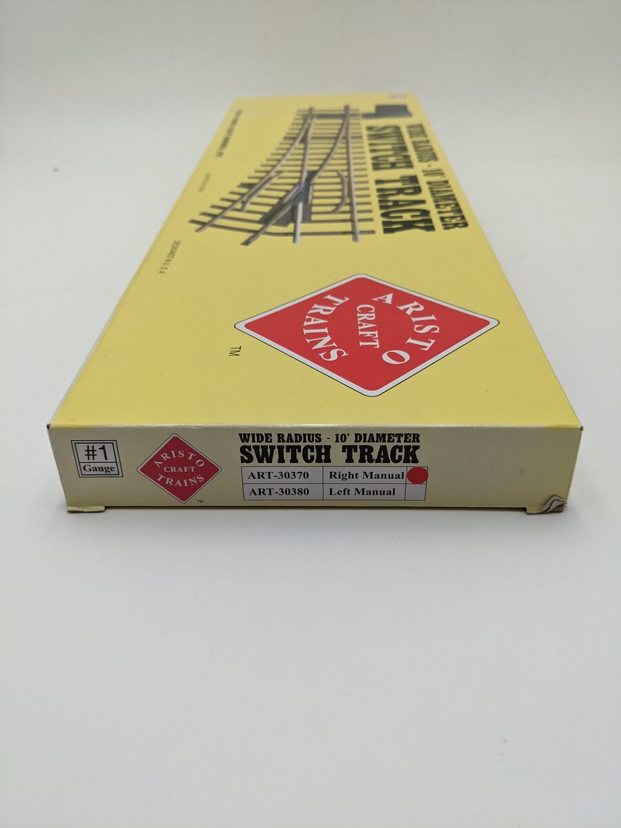 Aristo-Craft 30370 G Brass Wide Radius Right Hand 10' Manual Switch Turnout EX/Box