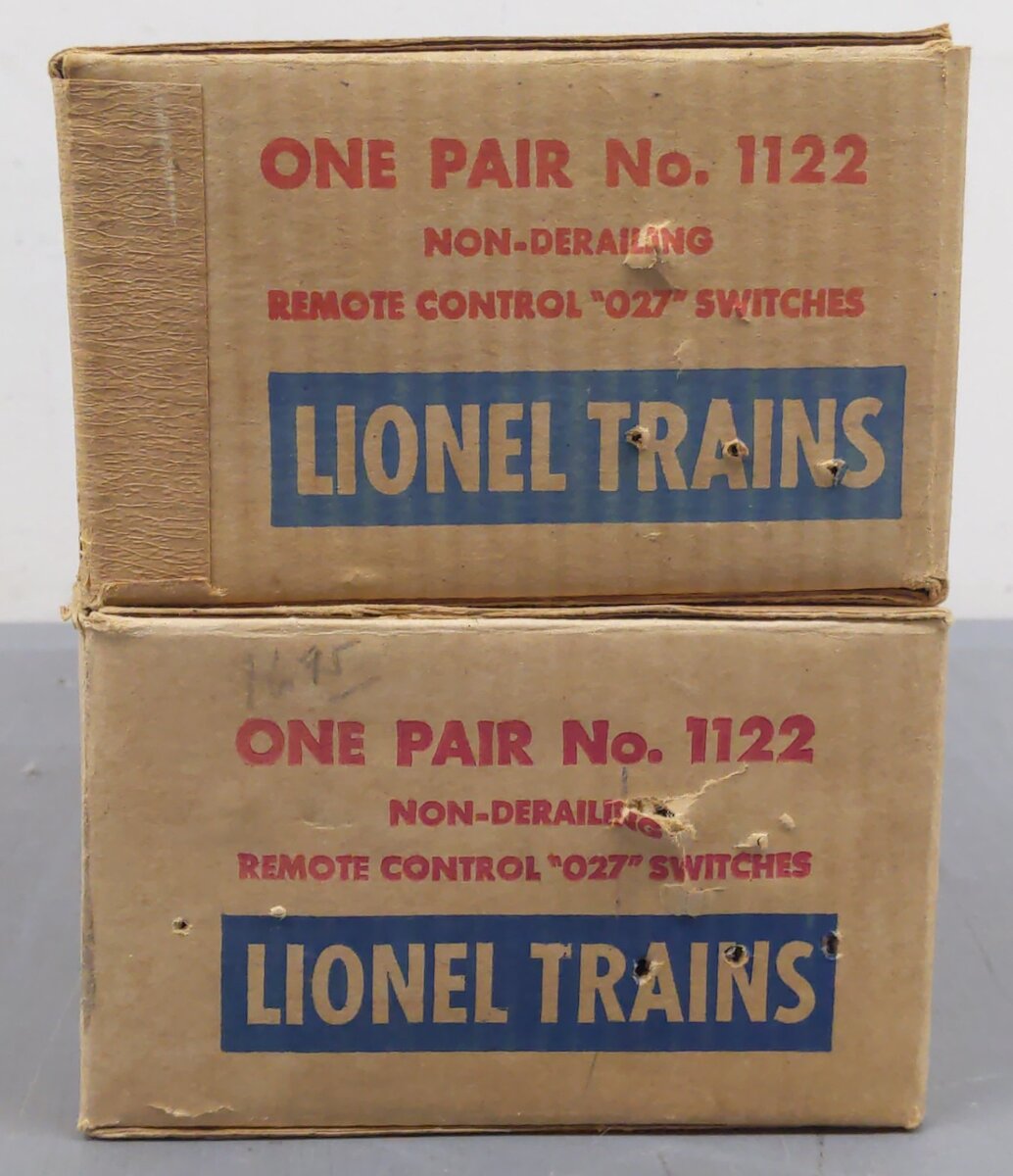 Lionel 1122 Vintage O Gauge O-27 Left And Right Remote Control Switch Pairs [2] VG/Box