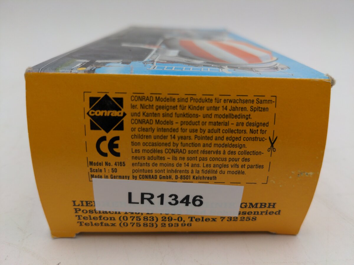 Conrad 4165 1:50 Scale Diecast MAN Liebherr 904 Cement Mixer VG/Box