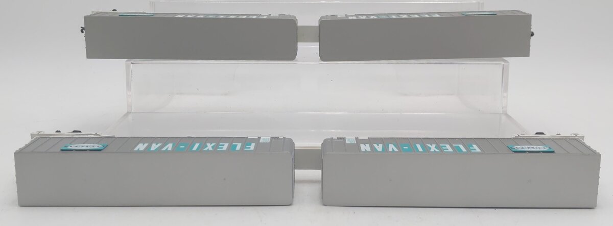 Walthers 932-240852 HO NYC Gold Mark III Flexi-Van Flat w/Trailers (Set of 2) EX