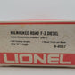 Lionel 6-8557 O Milwaukee Road F3 A Non-Powered Diesel Locomotive #8557 EX/Box