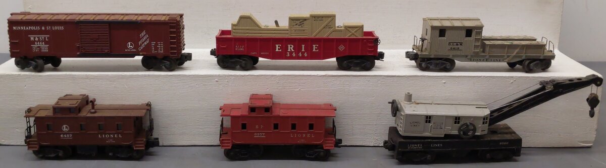 Lionel Vintage O Gauge Freight Cars #6457,6357,6419,6464,3444,6560 [6] VG