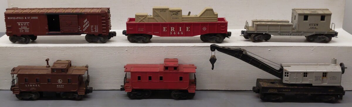 Lionel Vintage O Gauge Freight Cars #6457,6357,6419,6464,3444,6560 [6] VG