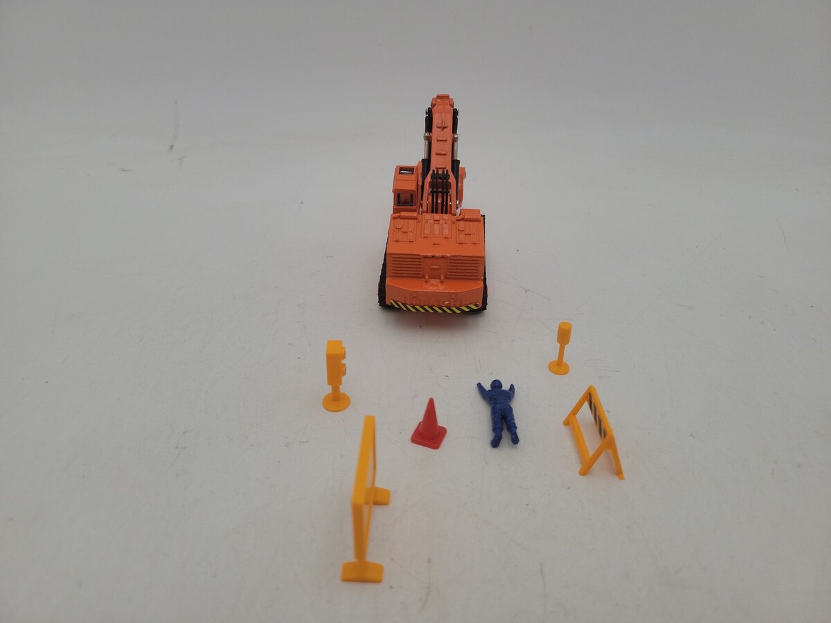 Shinsei 21016 1:85 Scale Mini Power M-16 Orange Excavator Die Cast W/Accessories EX/Box